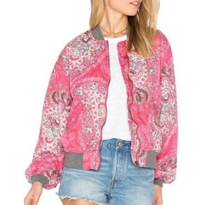 Free People Floral Bomber